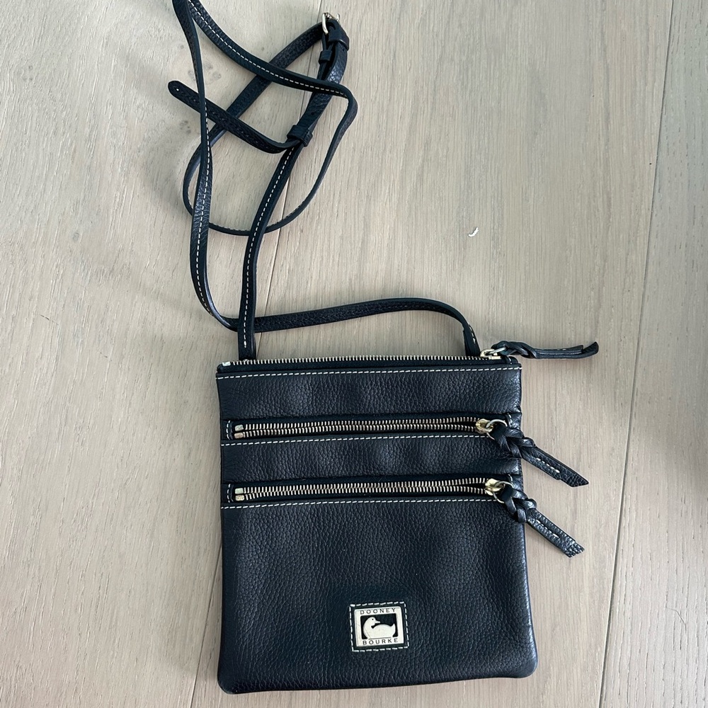 Dooney & Bourke Black Crossbody Bag with Zippers